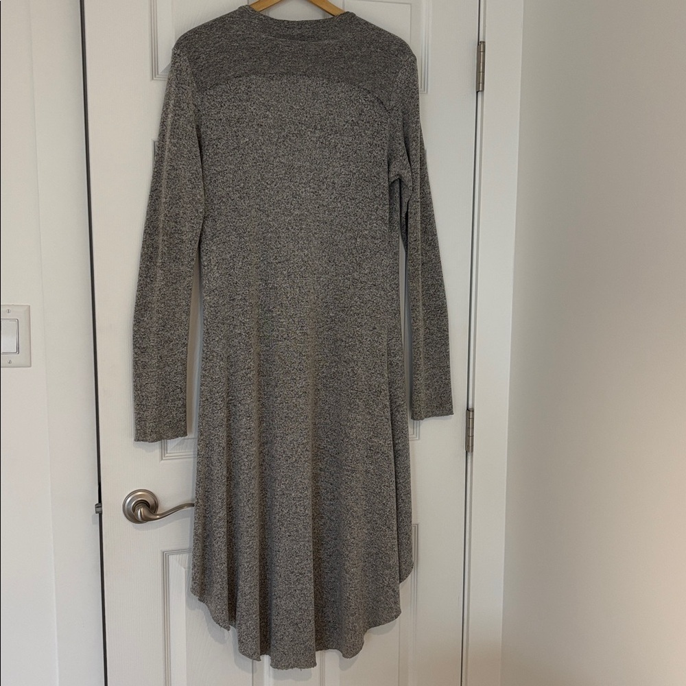 Joah Brown Oversized Gray Open Front Long Cardigan Duster pockets one size - Picture 5 of 10